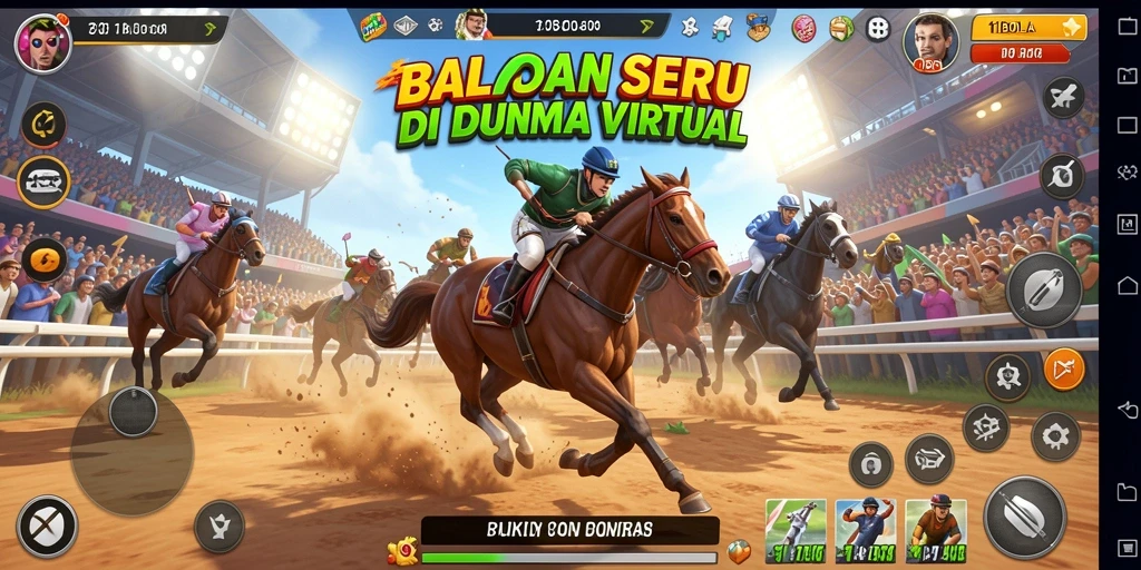 Screenshot utama 11BOLA menampilkan aksi balap yang mendebarkan.
