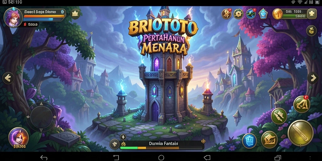 Tangkapan layar BRIOTOTO menampilkan aksi seru dalam permainan Tower Defense.