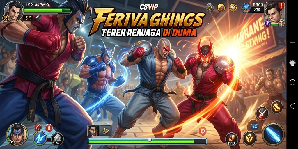 Gambaran aksi seru dalam gameplay C8VIP yang mendebarkan