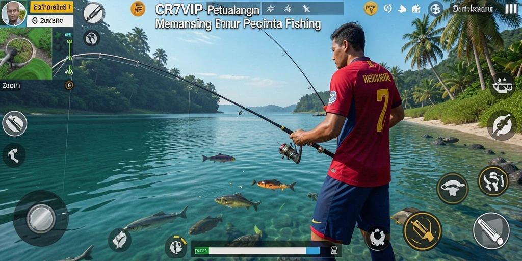 Tampilan gameplay memancing yang mendebarkan dalam CR7VIP.
