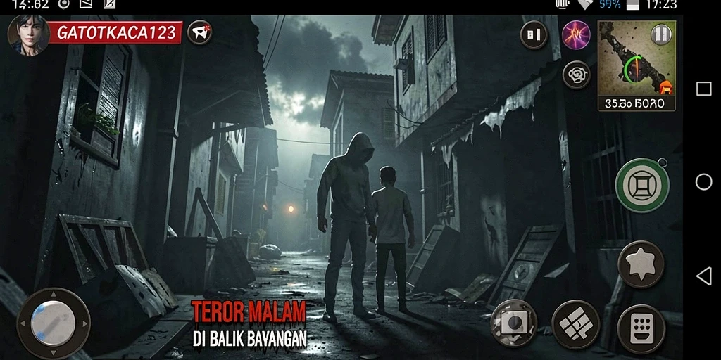 Tangkapan layar memamerkan momen ketegangan dalam gameplay horror