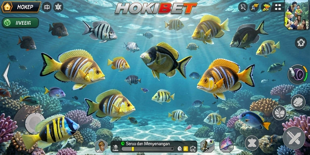 Screenshot gameplay HOKIBET dengan aksi menembak ikan yang seru.