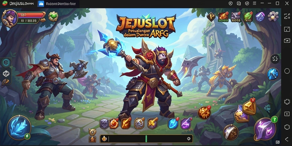Tampilan gameplay seru dalam JEJUSLOT yang menampilkan aksi ARPG.