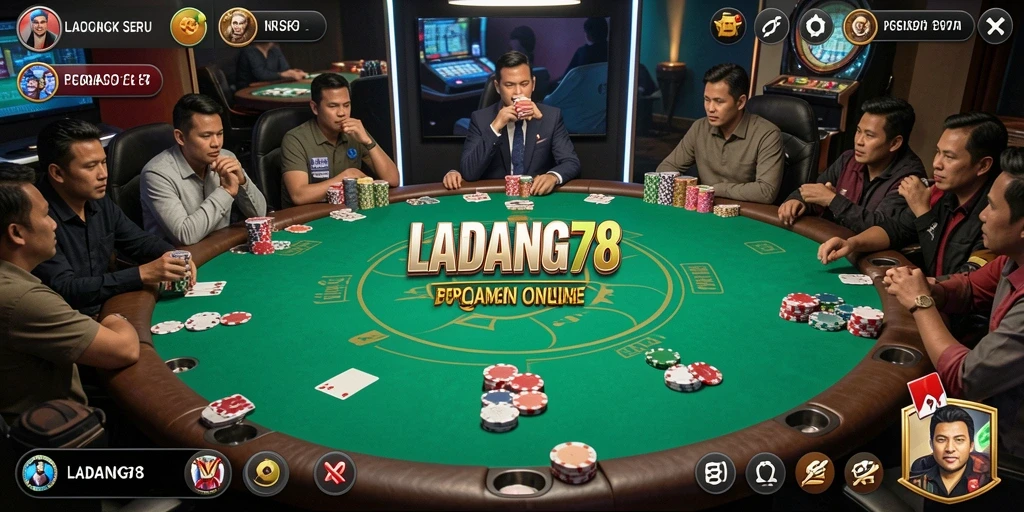 Screenshot gameplay LADANG78 menunjukkan serunya bermain poker online.