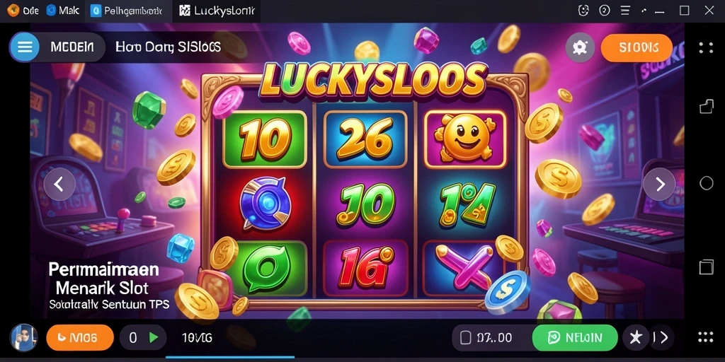 Tampilan gameplay menarik LUCKYSLOTS dengan efek visual yang memukau.