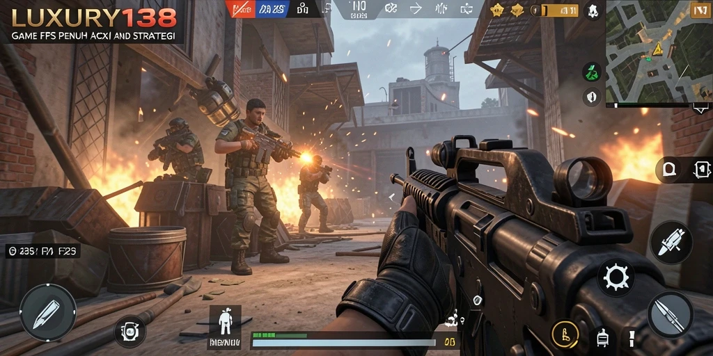 Tampilan menarik dalam permainan FPS yang mendebarkan.