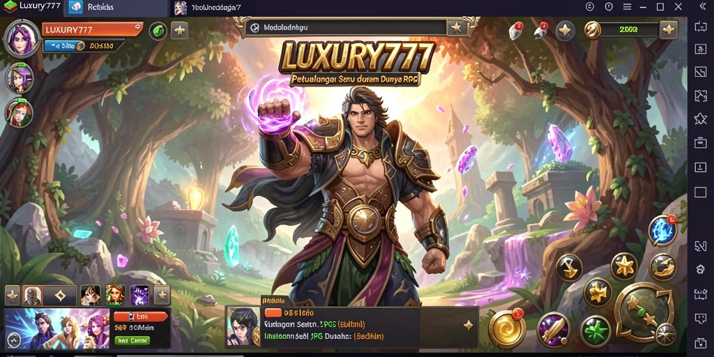 Tampilan gameplay fantastis dari LUXURY777 menampilkan aksi seru RPG.