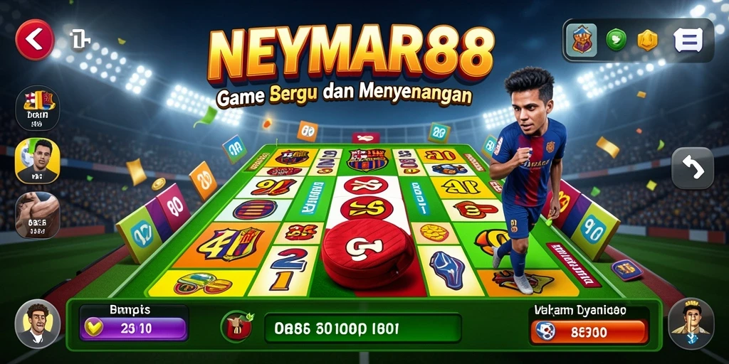 Tampilan gameplay utama NEYMAR88 penuh warna dan interaktif.