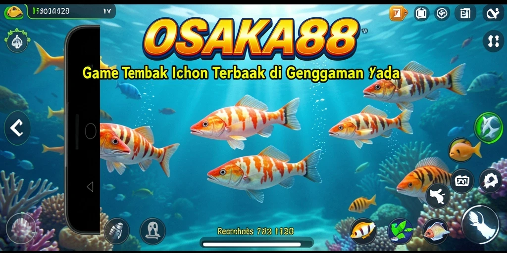 Tampilan gameplay menarik dari OSAKA88 saat menangkap ikan.