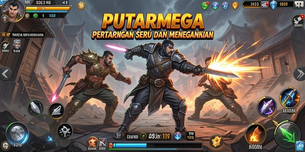 Gameplay seru dengan pertarungan yang mendebarkan di PUTARMEGA.