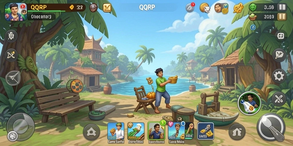 Tampilan gameplay QQRP yang menghibur dan penuh warna.