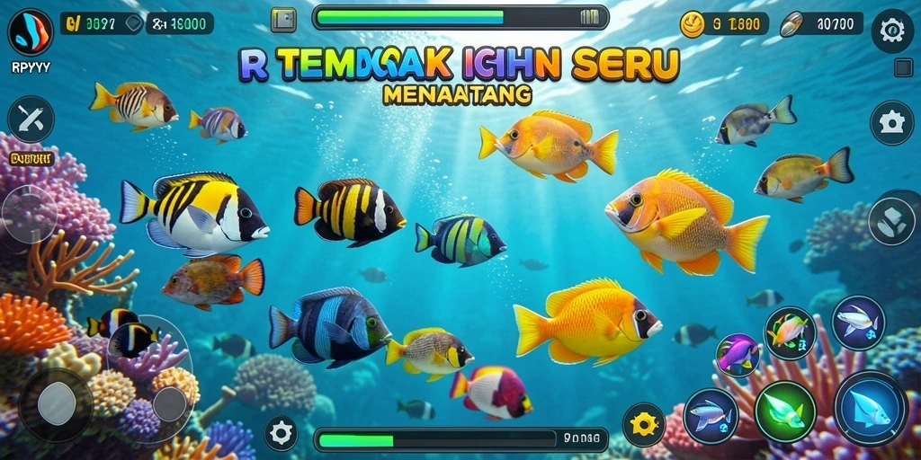 Screenshot dari gameplay seru Tembak Ikan RPYYY.