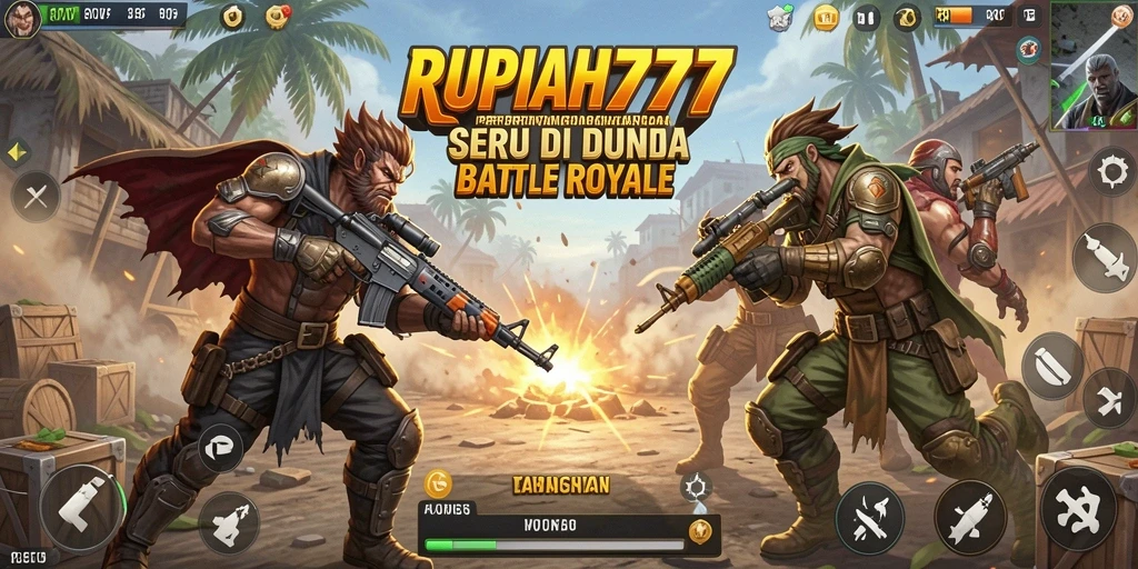 Gameplay RUPIAH777 yang mendebarkan dalam pertempuran Battle Royale.