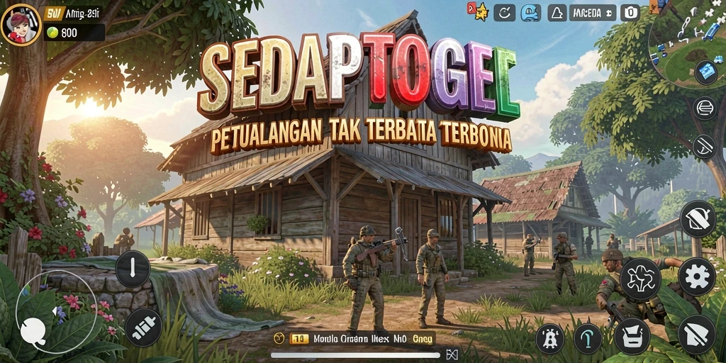 Tampilan gameplay SEDAPTOGEL dengan pemandangan indah dunia terbuka.