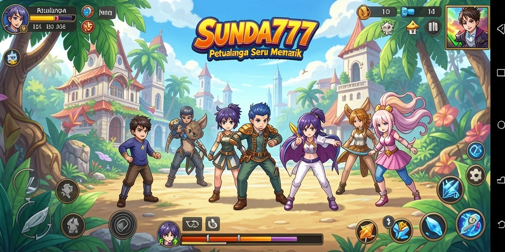 Tampilan gameplay SUNDA777 yang penuh aksi dan karakter anime menarik.