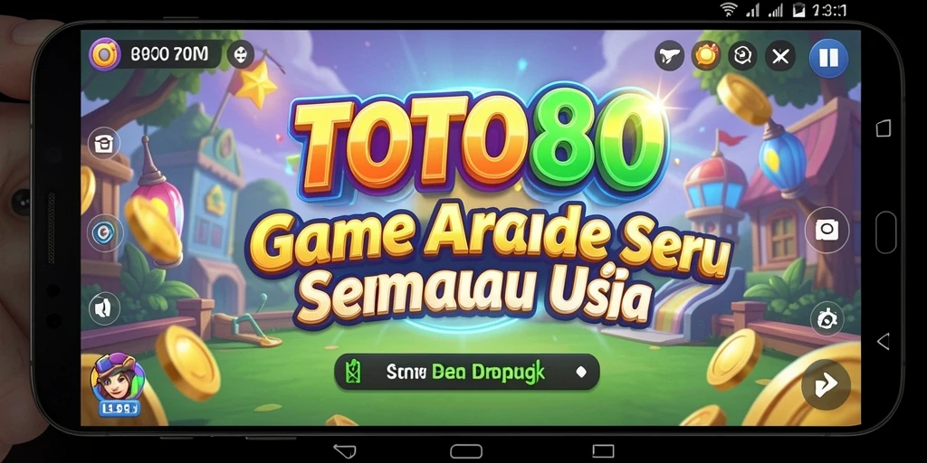 Screenshot gameplay TOTO80 menampilkan karakter melompat dan menghindari rintangan.