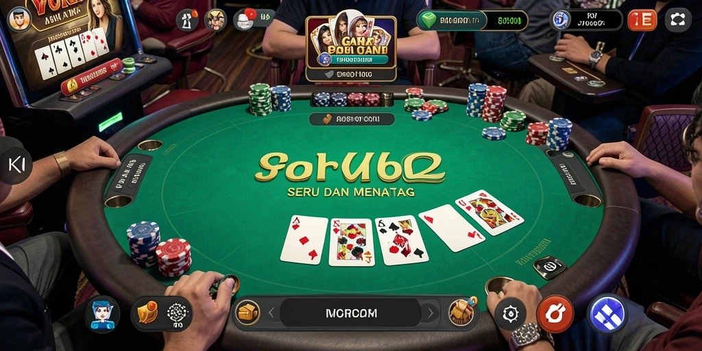 Tampilan gameplay seru dari VV62 dalam permainan Poker.