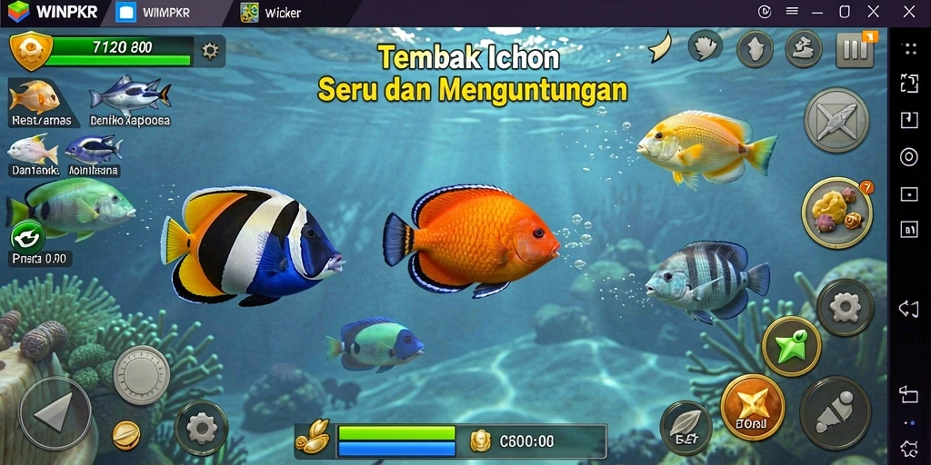 Screenshot gameplay Tembak Ikan WINPKR yang menarik.